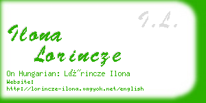 ilona lorincze business card
